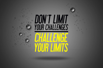 Wall Mural - Don't Limit Your Challenges - Challenge Your Limits - Workout Motivation - Fitness Center - Motivational Quote - Sport Illustration - Inspirational - Card Calligraphy Art - Typography