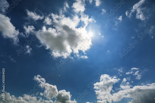 Fototapeta na wymiar Blue sky with white clouds