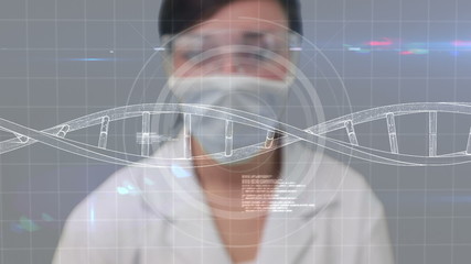 Aufkleber - Animation of scientist using a tech interface