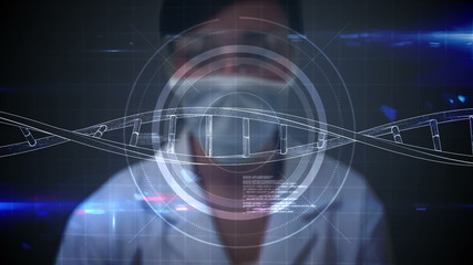 Aufkleber - Animation of scientist using a tech interface
