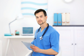 Poster - Doctor with tablet in office