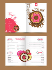 Wall Mural - Two Page Brochure, Template or Flyer for Bakery.