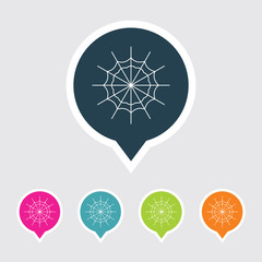 Very Useful Editable Spider Web Icon on Different Colored Pointer Shape. Eps-10.