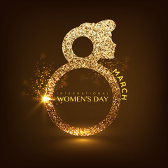 Poster - Creative shiny text for International Women's Day.