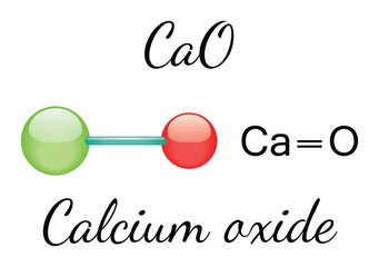 Canvas Print - CaO calcium oxide molecule