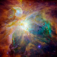 Wall Mural - hubble panoramic view of orion nebula reveals thousands of stars