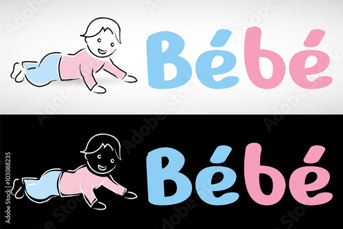 Logo Bebe Mixte Stock Vector Adobe Stock