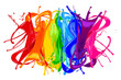 colorful wild rainbow color splash isolated on white background