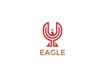 Sticker - Eagle abstract Logo design vector template linear style