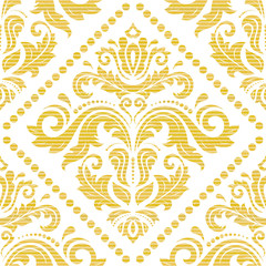 Wall Mural - Oriental vector classic ornament. Seamless abstract golden background