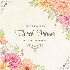 Wall Mural - vector flower frame