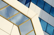 Contemporary architecture geometrical abstract background with mirror reflection