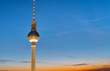 The TV Tower in Berlin, Germany, at sunset