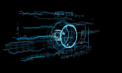 Wall Mural - HUD interface concept futuristic virtual graphic touch user 