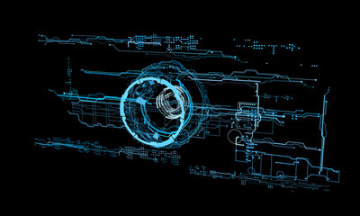 Wall Mural - HUD interface concept futuristic virtual graphic touch user 