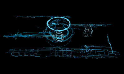 Wall Mural - HUD interface concept futuristic virtual graphic touch user 