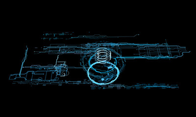 Wall Mural - HUD interface concept futuristic virtual graphic touch user 