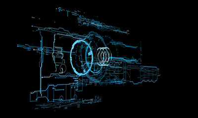 Wall Mural - HUD interface concept futuristic virtual graphic touch user 