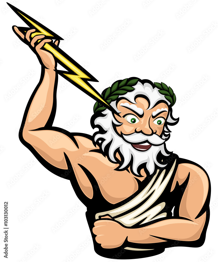 Vector illustration of the Greek god Zeus (or Jupiter, his Roman  counterpart). Stock Vector | Adobe Stock, image size:833x1000