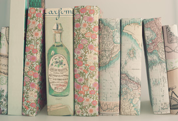 Wall Mural - Books with vintage dust jackets