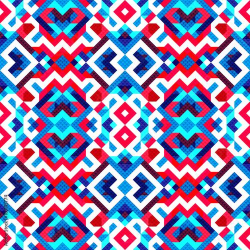 Tapeta ścienna Piksel piękna abstrakcjonistyczna geometryczna bezszwowa deseniowa wektorowa ilustracja