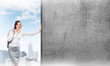 © adam121 - Woman and concrete empty banner