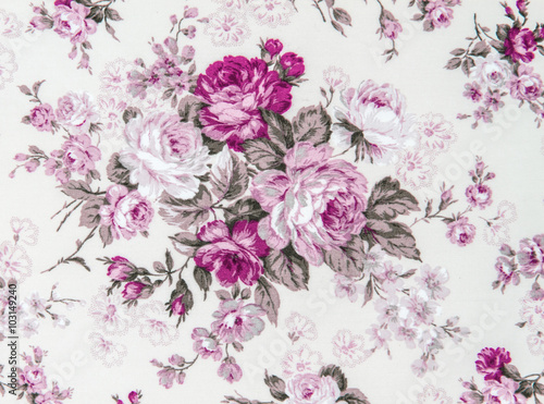 Naklejka - mata magnetyczna na lodówkę vintage style of tapestry flowers fabric pattern background