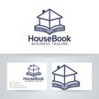 House book vector logo with business card template