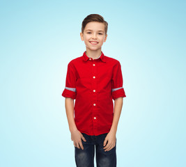 Wall Mural - happy boy in red shirt