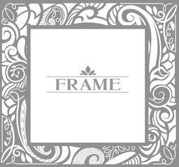 Wall Mural - Vintage Faded Swirl Frame Square