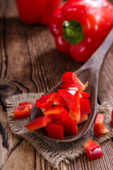 Canvas Print - Sliced red Peppers