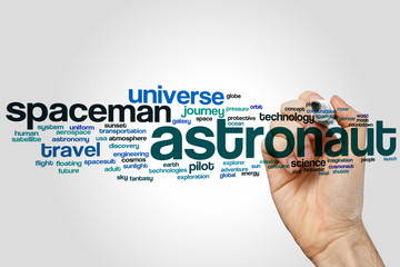 Wall Mural - astronaut word cloud