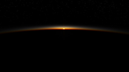 Wall Mural - beautiful and realistic sunrise over the earth. 3d animation. ultra high definition. 4k.