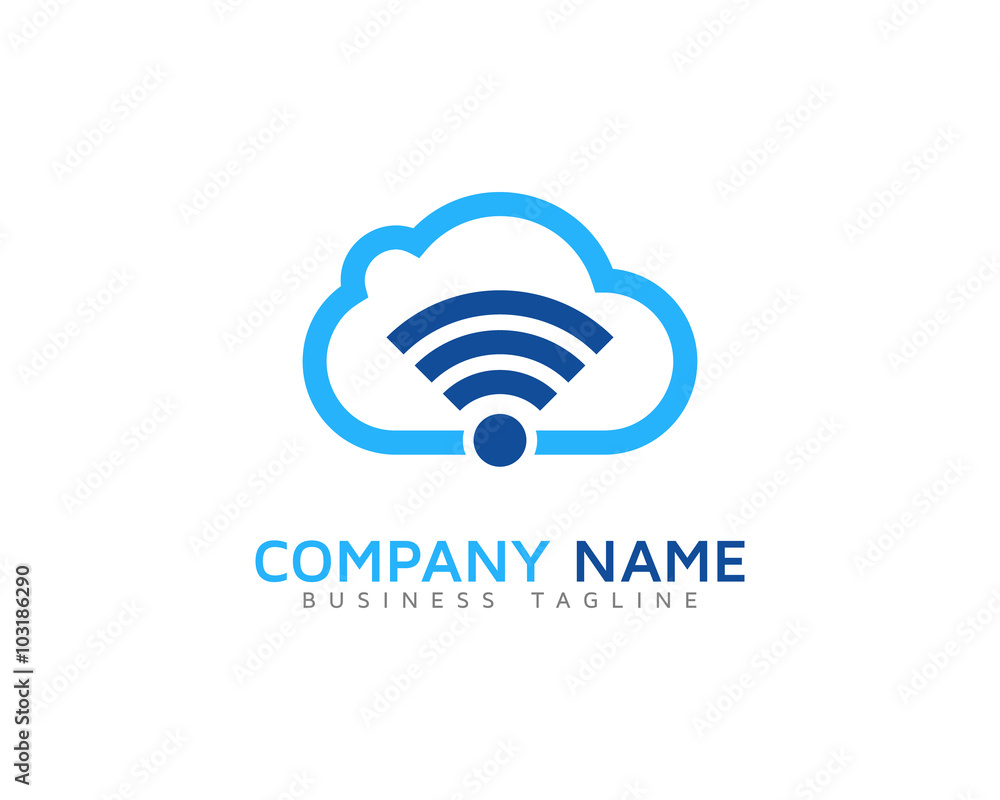 Cloud Wifi Logo Design Template Stock Vector | Adobe Stock