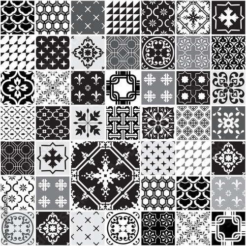 Naklejka na szybę Wzór pattern - Zestaw Monochromatycznych Płytek