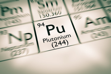 Focus on radioactive Plutonium chemical element