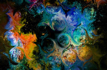 Aufkleber - Color Abstract background and glass effect,  And light circle structure.