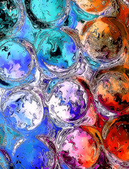 Aufkleber - Color Abstract background and glass effect,  And light circle structure.
