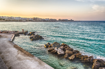 Canvas Print - The scenic waterfront of Otranto, eastern most city in Italy