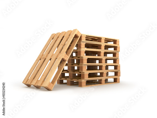 Fotografie, Obraz stack pallets isolated on a white background