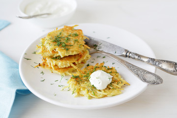 Canvas Print - potatoes pancakes on plate