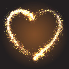 Sparkling golden heart 