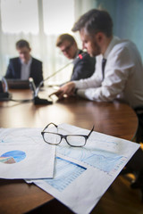 Wall Mural - Business people discussing plans or ideas at meeting financial, young businessmen at meeting 