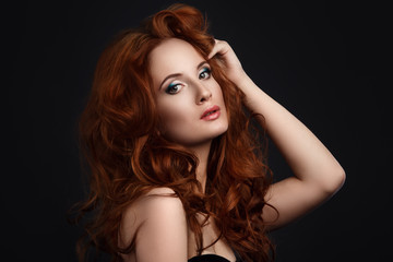 Canvas Print - Beautiful woman with red hair