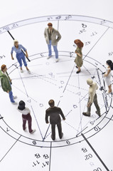 Wall Mural - astrology chart with people figurines