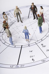 Wall Mural - astrology chart with people figurines