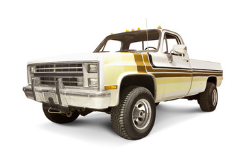 Wall Mural - '87 Chevrolet Silverado isolated on white. All logos removed.