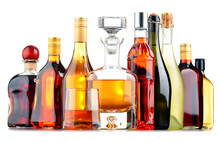 Bottles Of Assorted Alcoholic Beverages