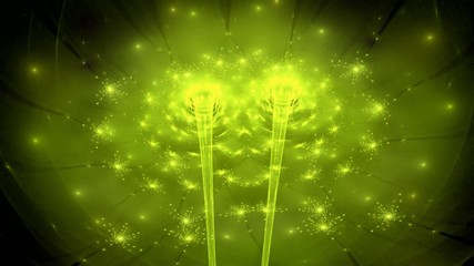 Wall Mural - fractal dancing floral lights seamless loop