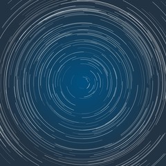 Wall Mural - Startrails on blue night sky. Vector illustration.
